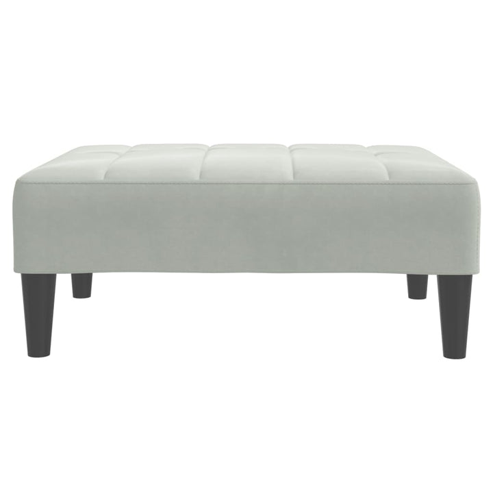 fodskammel 77x55x31 cm velour lysegrå