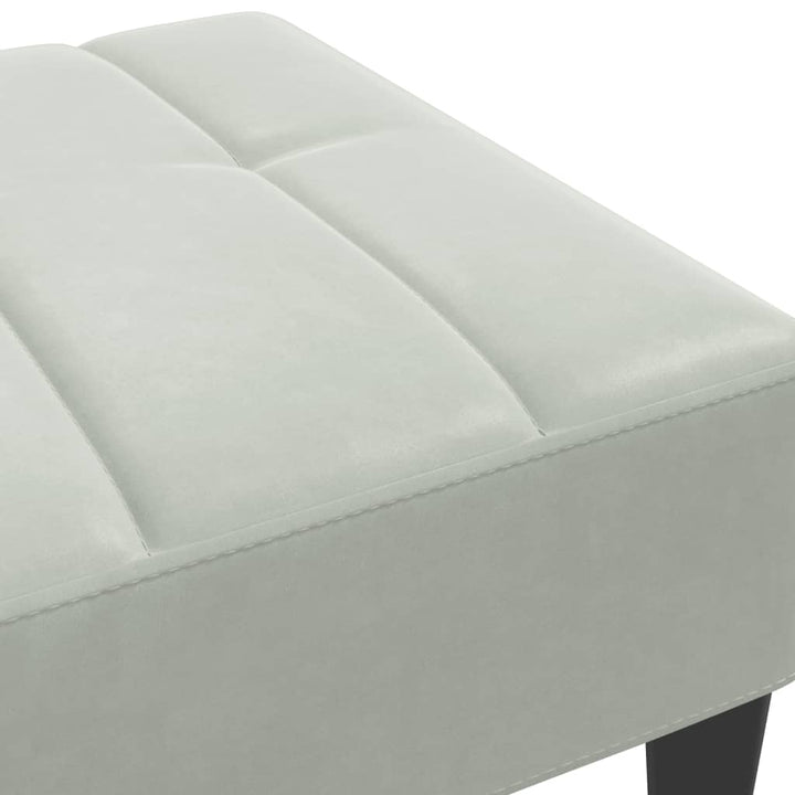 fodskammel 77x55x31 cm velour lysegrå