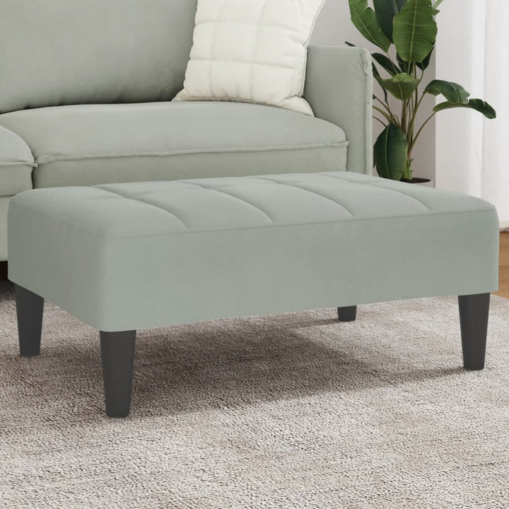 fodskammel 77x55x31 cm velour lysegrå