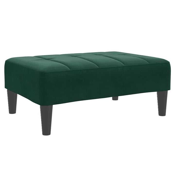 fodskammel 77x55x31 cm velour mørkegrøn
