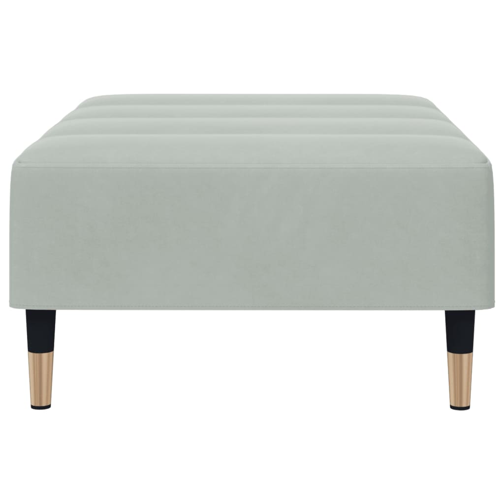 fodskammel 77x55x31 cm velour lysegrå