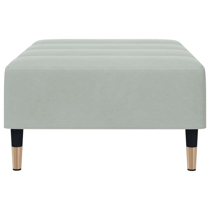 fodskammel 77x55x31 cm velour lysegrå