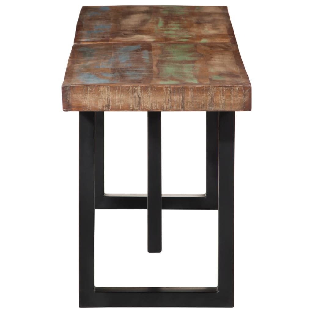 bænk 160 cm massivt genbrugstræ og stål