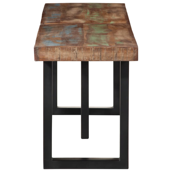 bænk 160 cm massivt genbrugstræ og stål