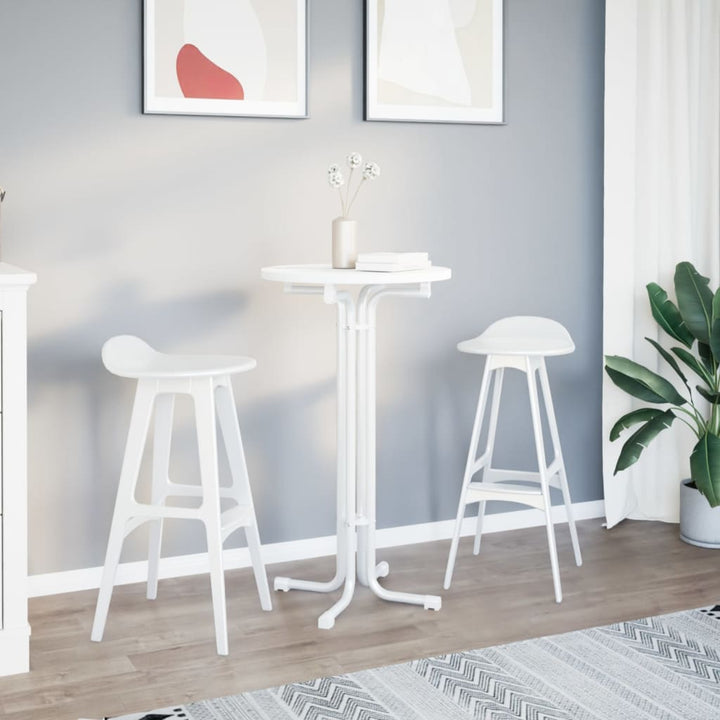 barbord Ø60x110 cm konstrueret træ og stål hvid