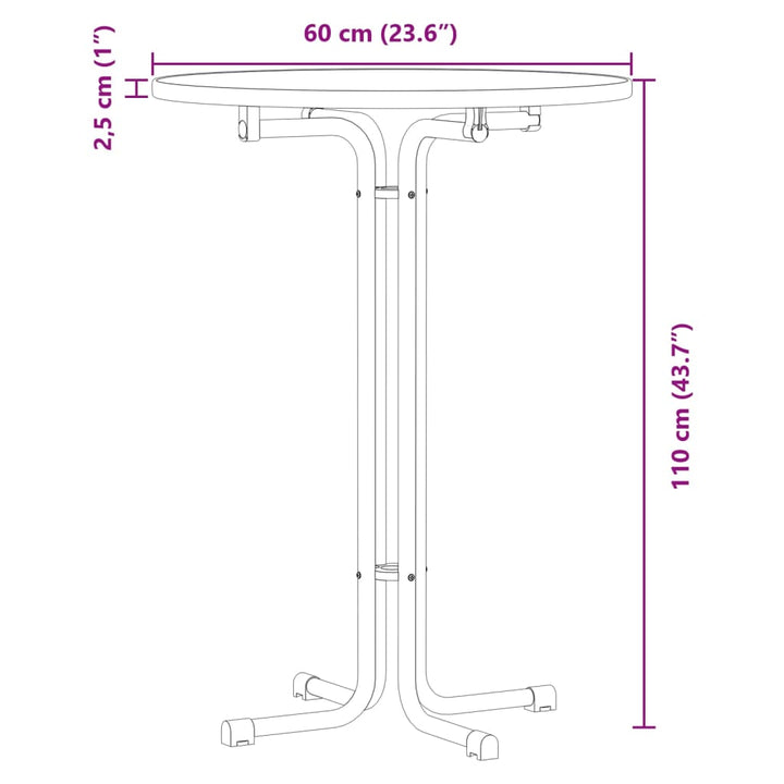 barbord Ø60x110 cm konstrueret træ og stål hvid