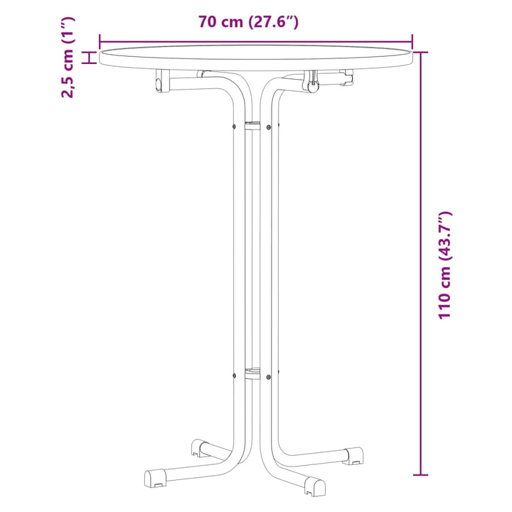 barbord Ø70x110 cm konstrueret træ og stål