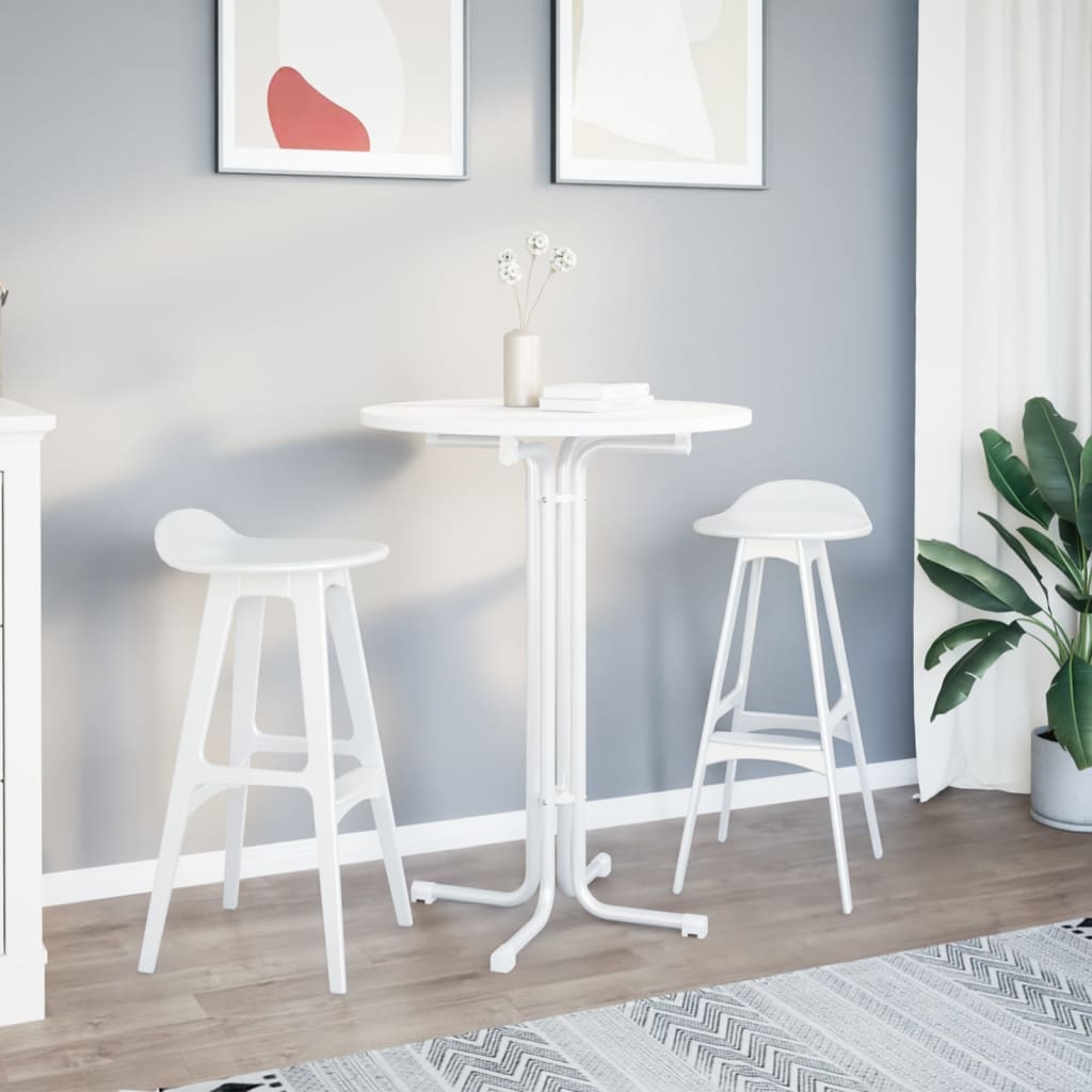 barbord Ø80x110 cm konstrueret træ og stål hvid