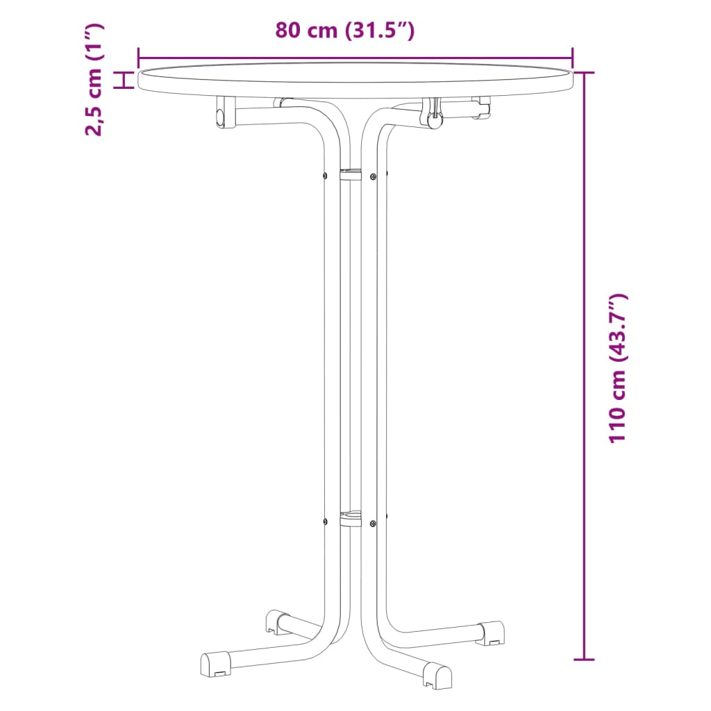 barbord Ø80x110 cm konstrueret træ og stål hvid