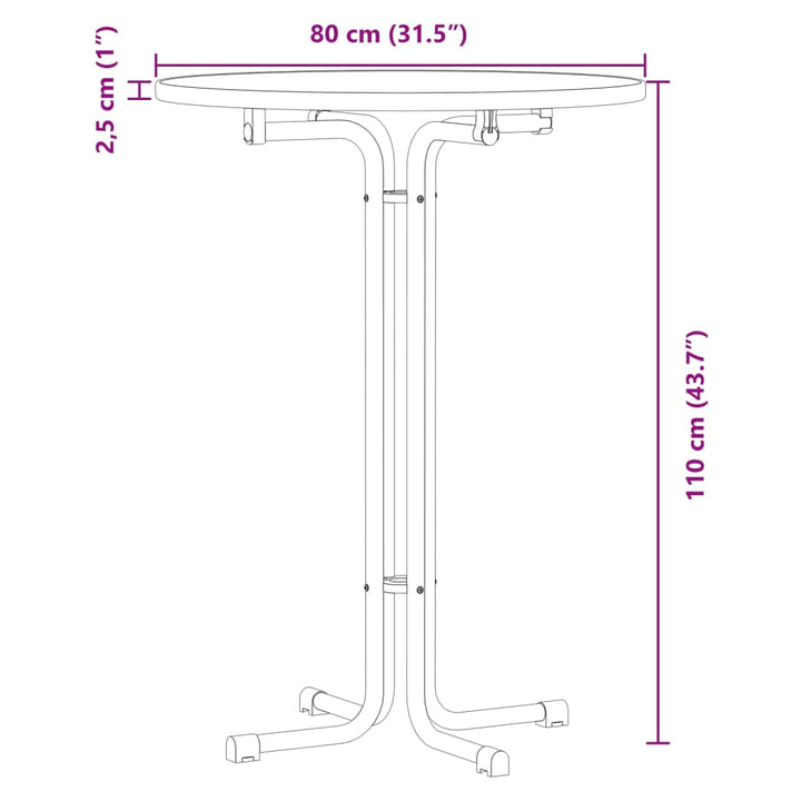 barbord Ø80x110 cm konstrueret træ og stål hvid