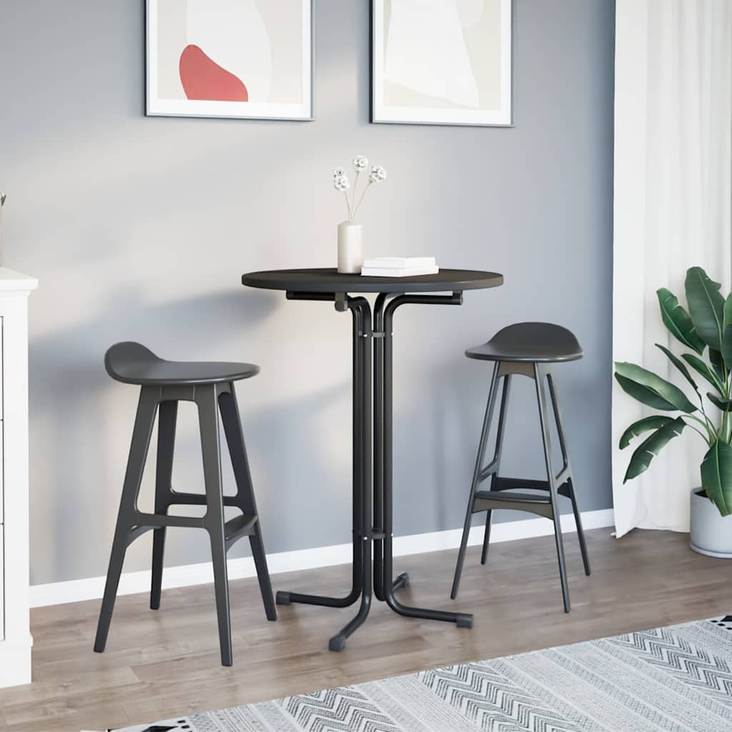 barbord Ø80x110 cm konstrueret træ og stål sort