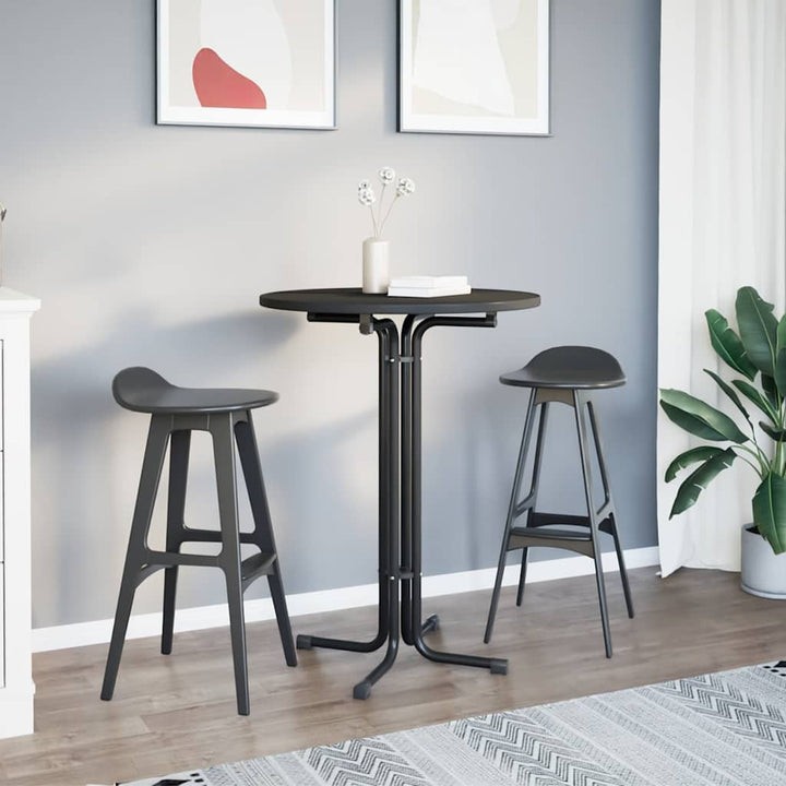 barbord Ø80x110 cm konstrueret træ og stål sort