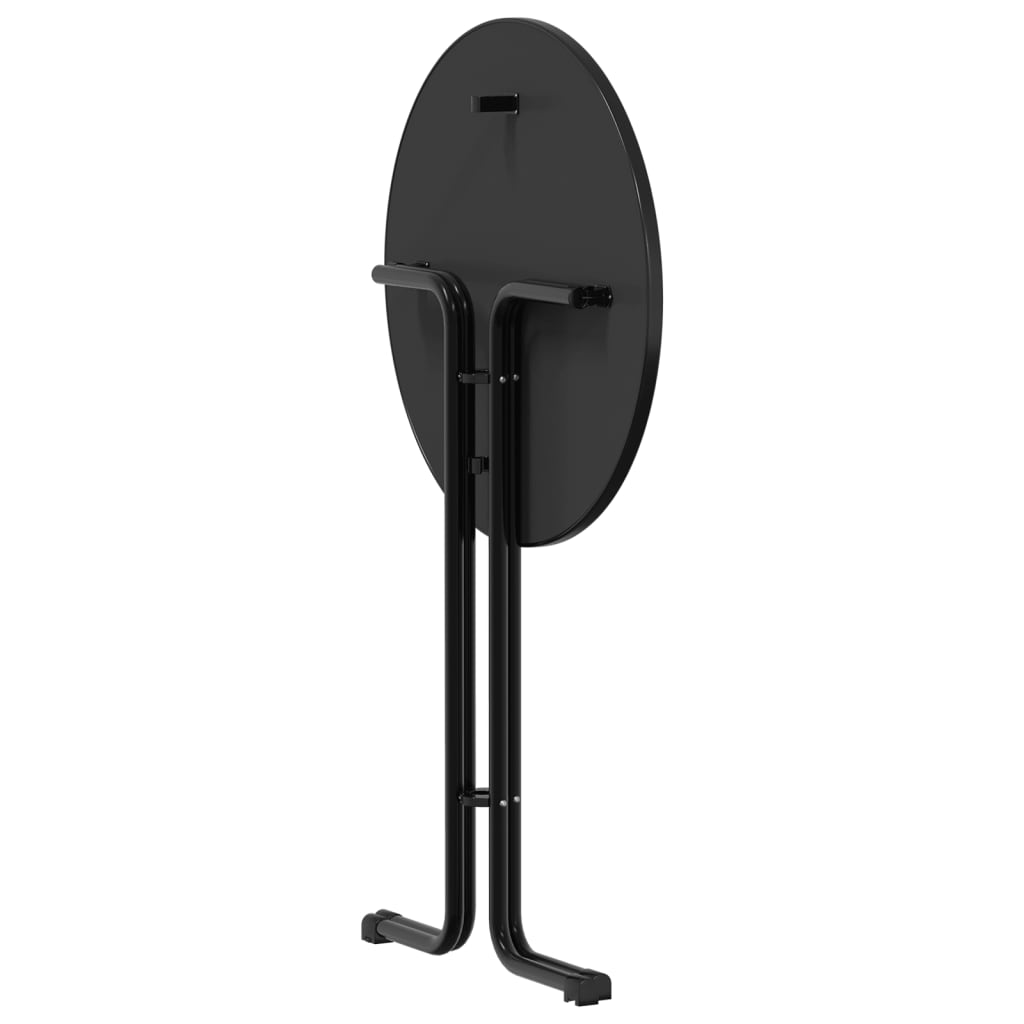 barbord Ø80x110 cm konstrueret træ og stål sort