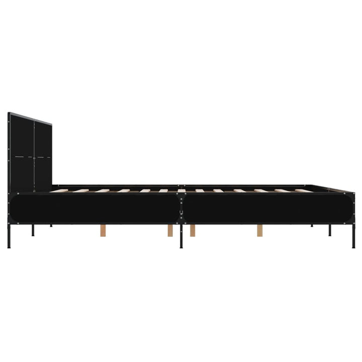 sengestel 140x200 cm konstrueret træ og metal sort