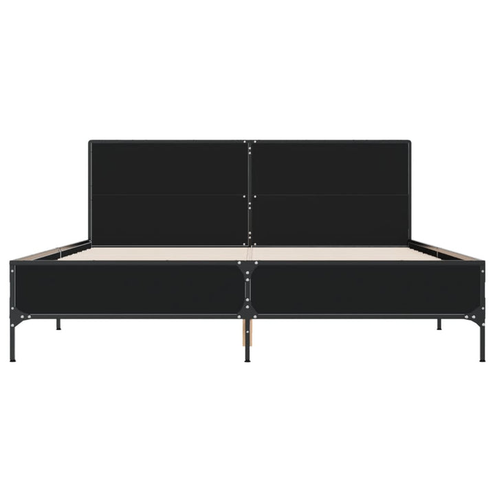 sengestel 150x200 cm konstrueret træ og metal sort