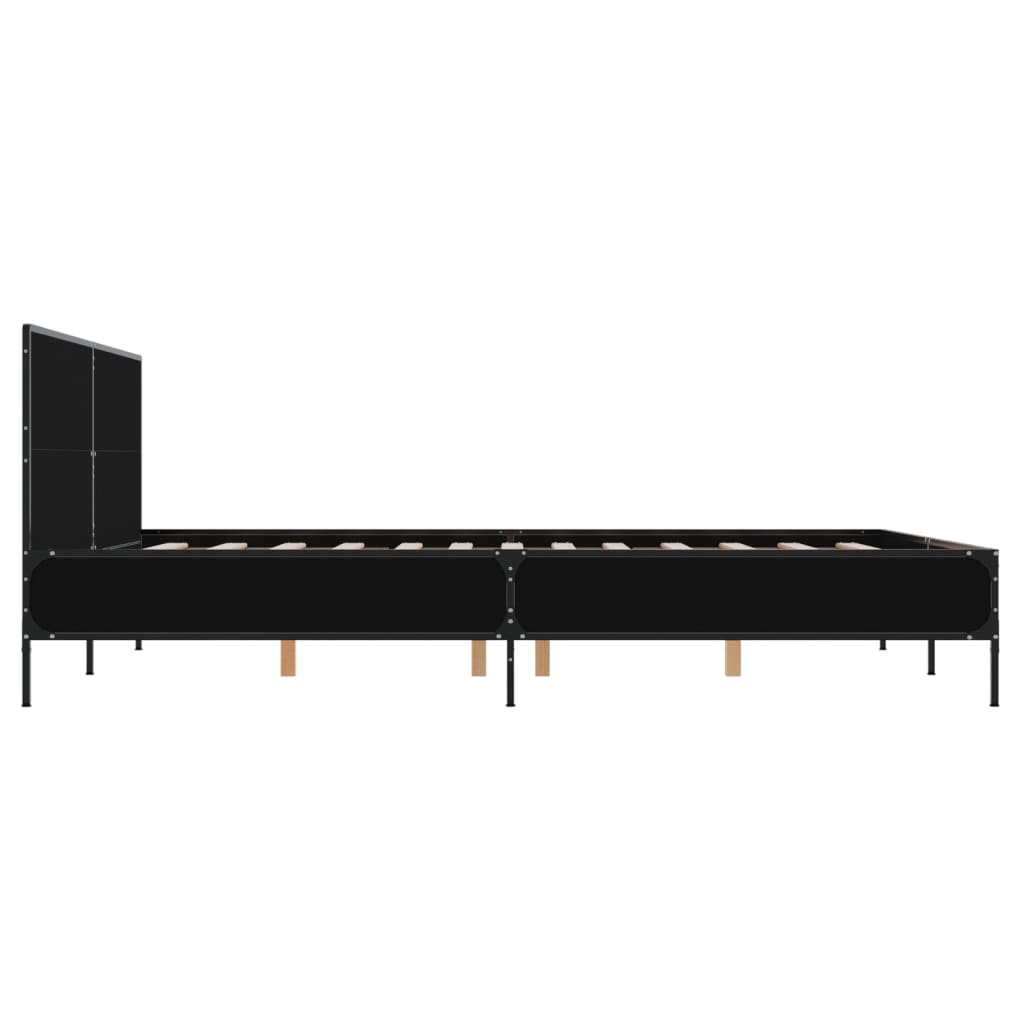 sengestel 150x200 cm konstrueret træ og metal sort