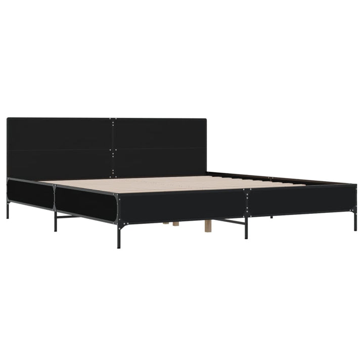sengestel 180x200 cm konstrueret træ og metal sort