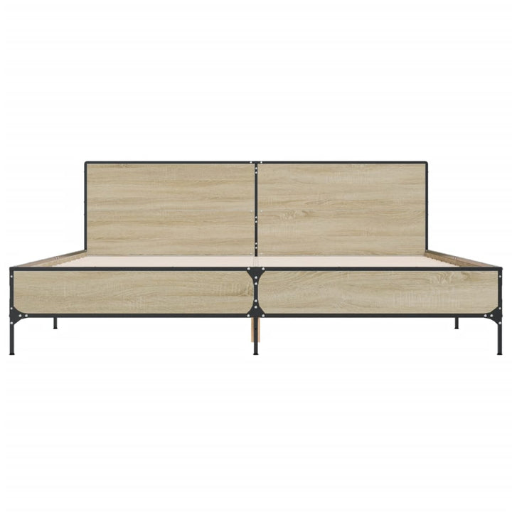 sengestel 180x200 cm konstrueret træ og metal sonoma-eg
