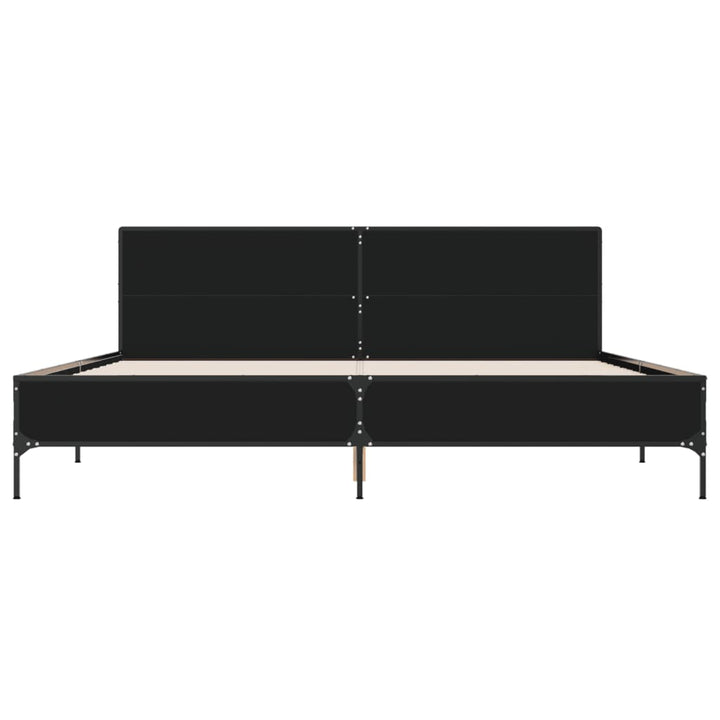 sengestel 200x200 cm konstrueret træ og metal sort