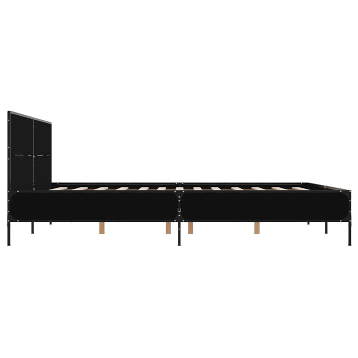 sengestel 140x190 cm konstrueret træ og metal sort
