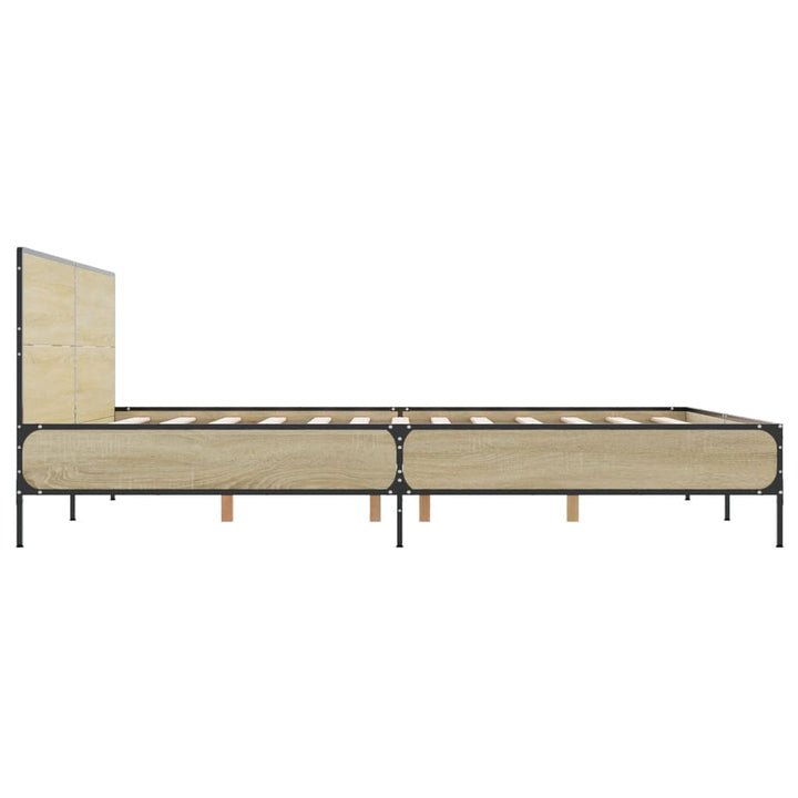 sengestel 140x190 cm konstrueret træ og metal sonoma-eg