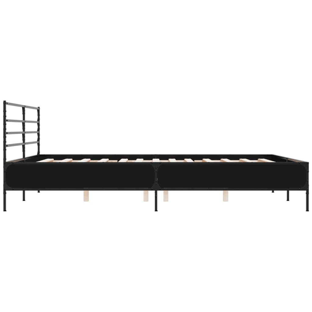 sengestel 180x200 cm konstrueret træ og metal sort