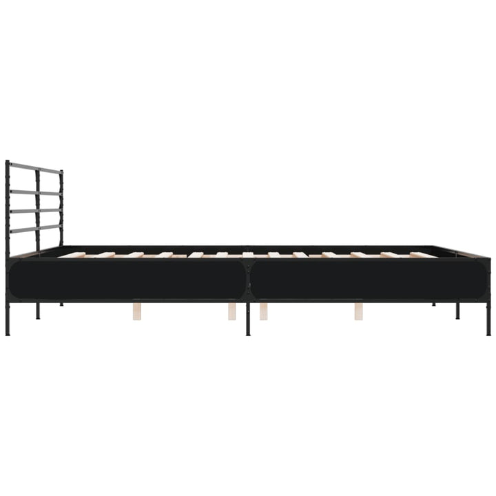 sengestel 200x200 cm konstrueret træ og metal sort