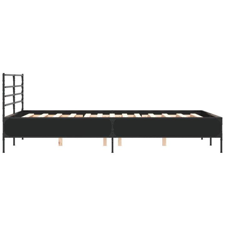 sengestel 120x190 cm konstrueret træ og metal sort
