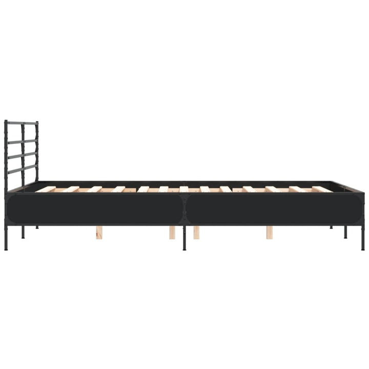 sengestel 135x190 cm konstrueret træ og metal sort