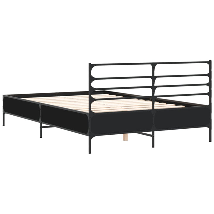 sengestel 135x190 cm konstrueret træ og metal sort