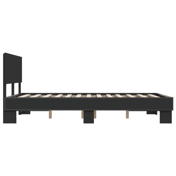 sengestel 120x190 cm konstrueret træ og metal sort