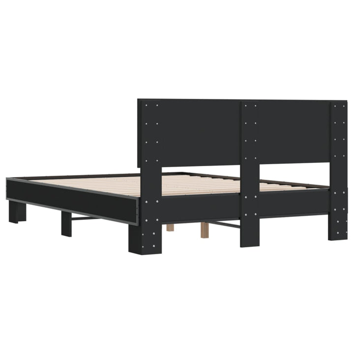 sengestel 120x190 cm konstrueret træ og metal sort