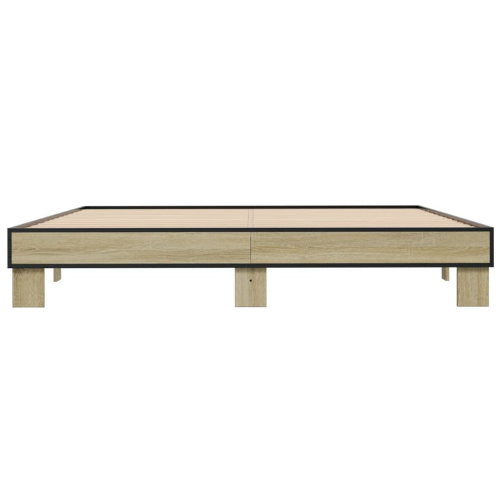 sengestel 200x200 cm konstrueret træ og metal sonoma-eg