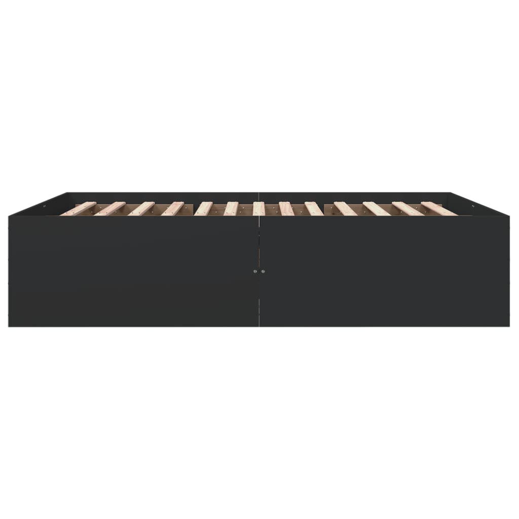 sengestel 160x200 cm massivt træ sort