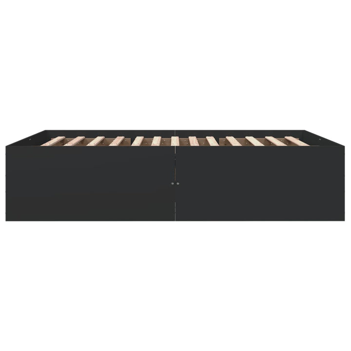 sengestel 160x200 cm massivt træ sort