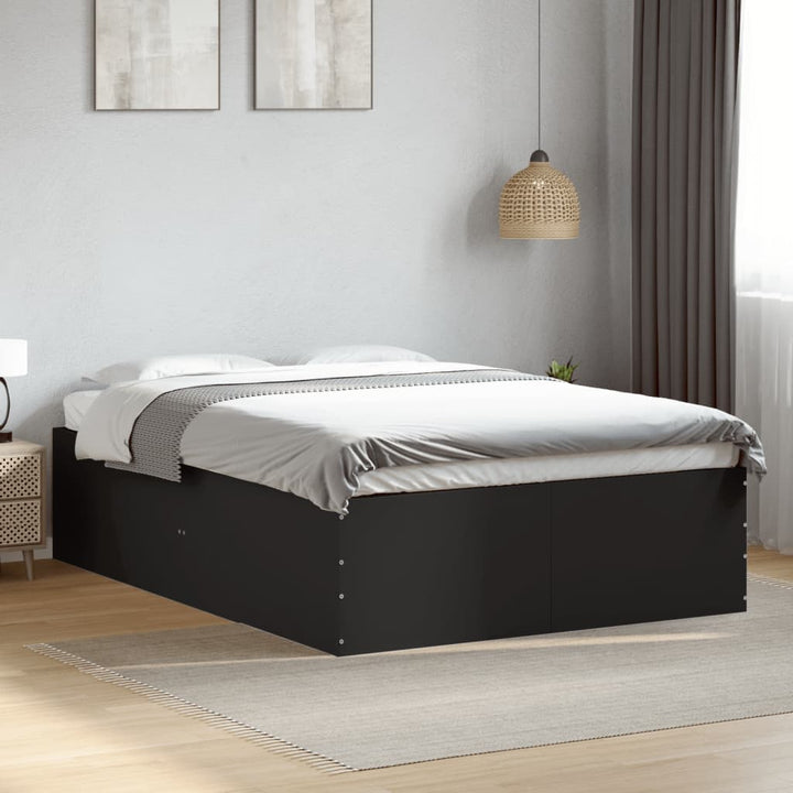 sengestel 140x200 cm massivt træ sort