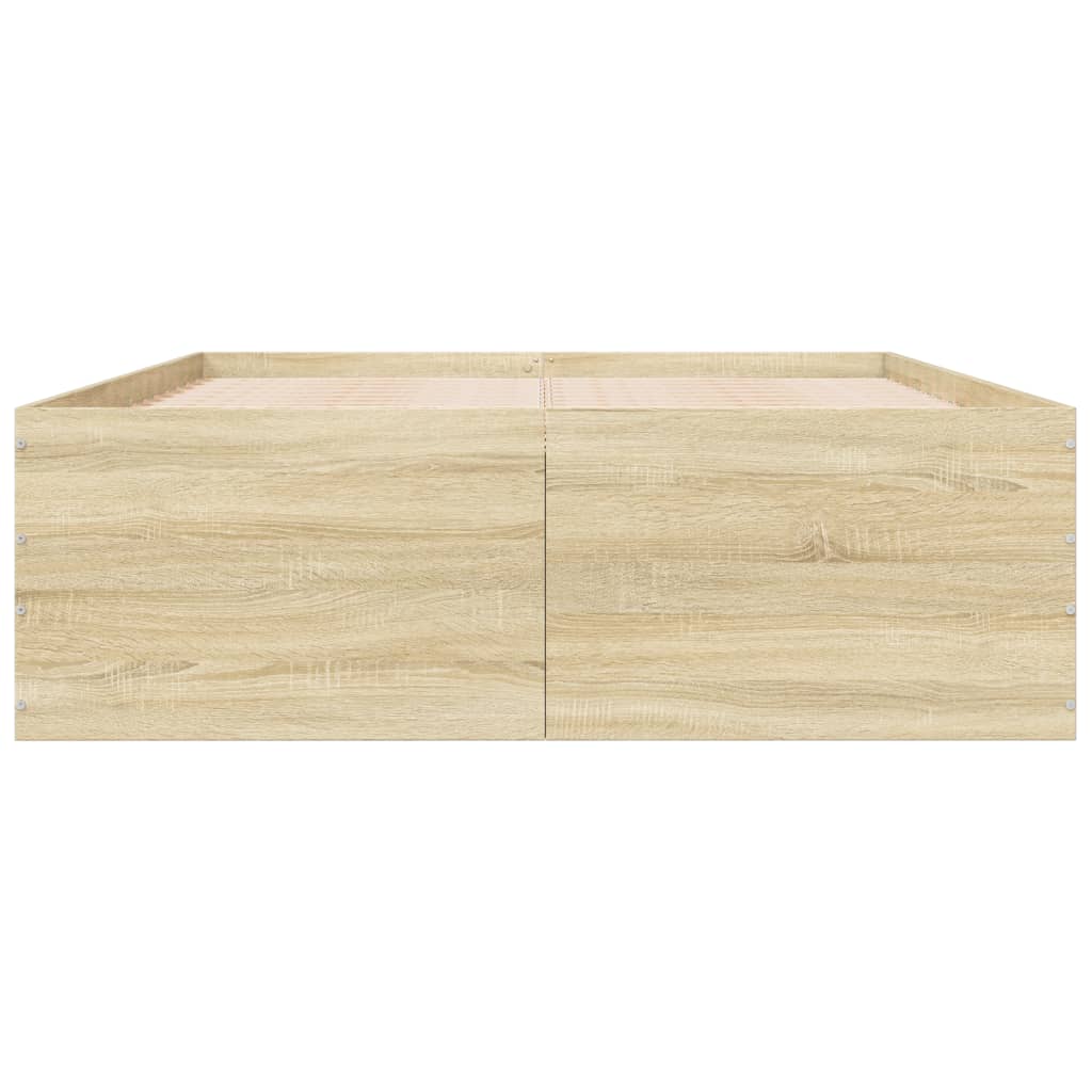 sengestel 135x190 cm konstrueret træ sonoma-eg
