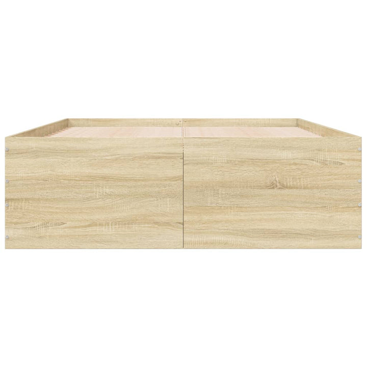 sengestel 135x190 cm konstrueret træ sonoma-eg