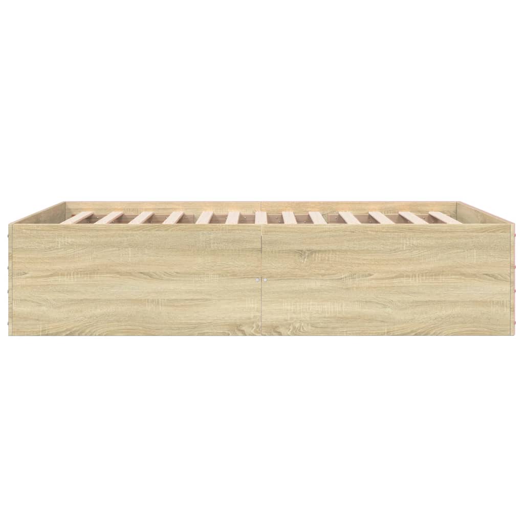 sengestel 135x190 cm konstrueret træ sonoma-eg