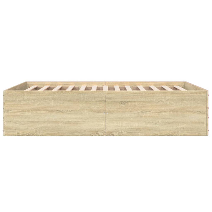 sengestel 135x190 cm konstrueret træ sonoma-eg
