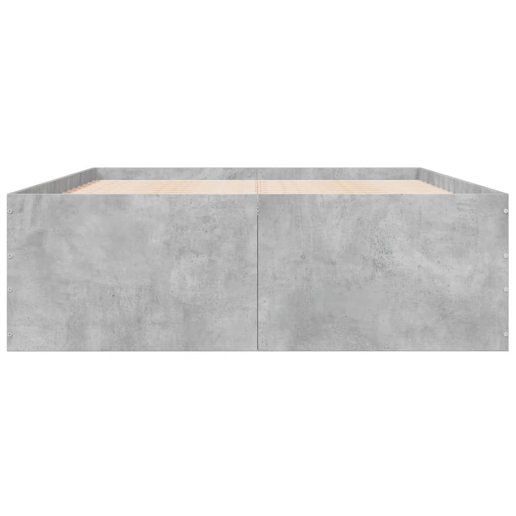 sengestel 135x190 cm konstrueret træ betongrå