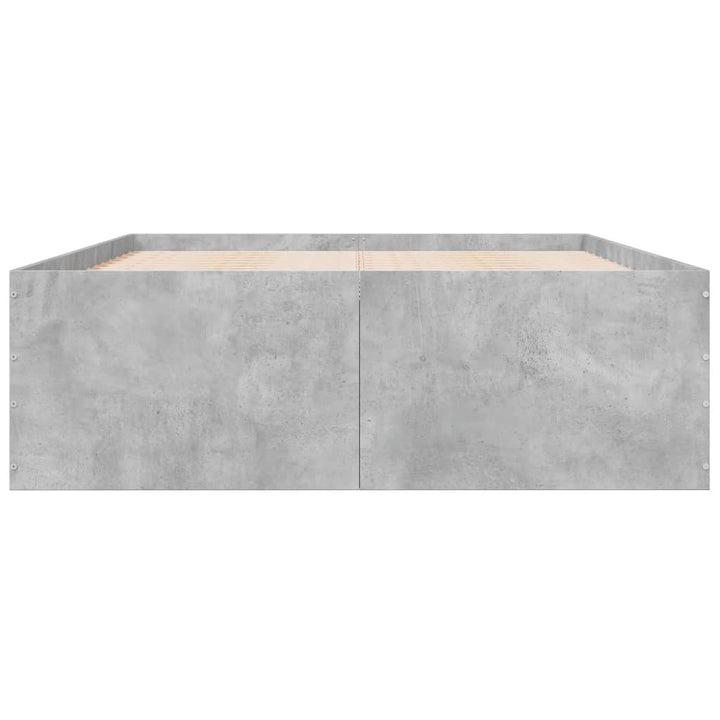 sengestel 135x190 cm konstrueret træ betongrå