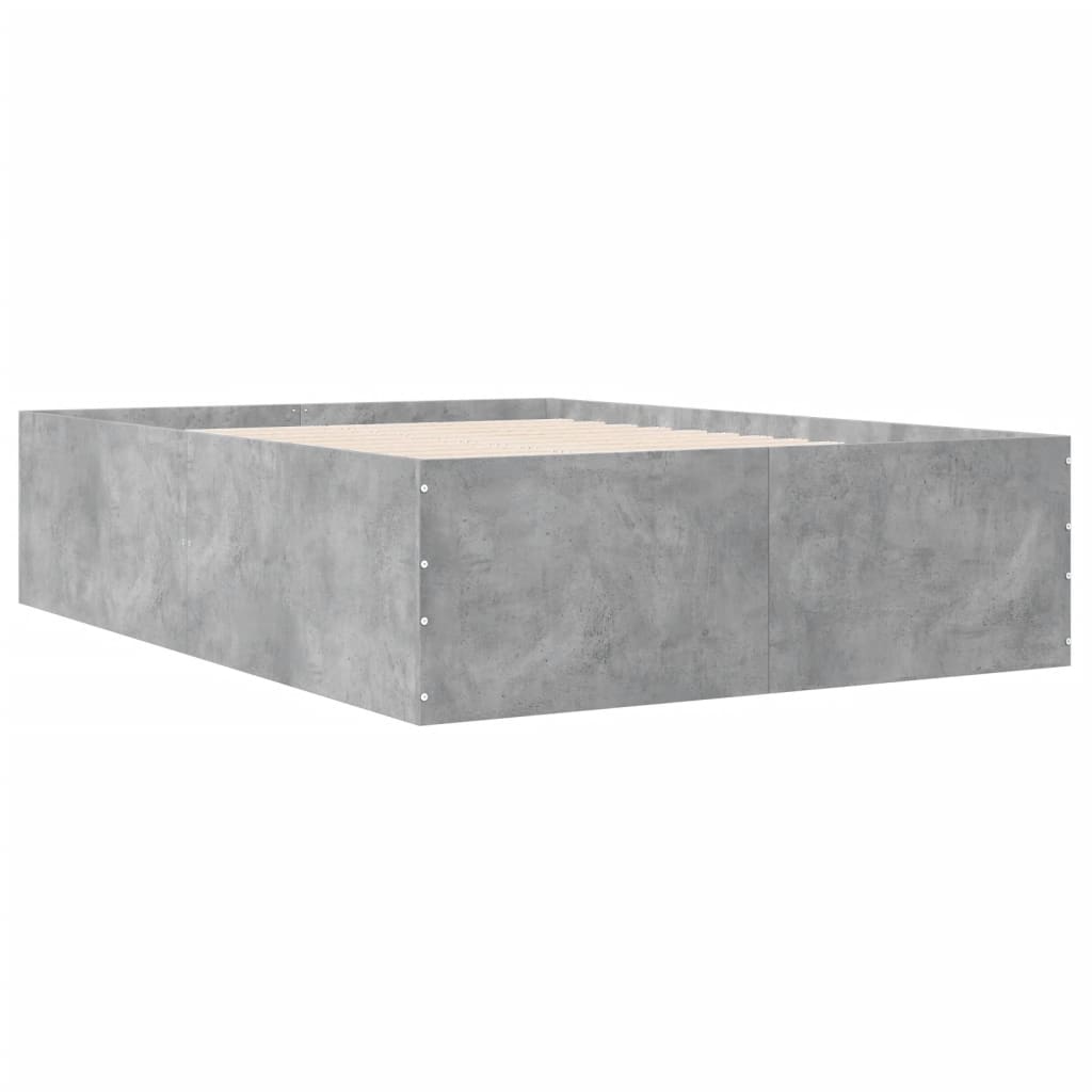 sengestel 135x190 cm konstrueret træ betongrå