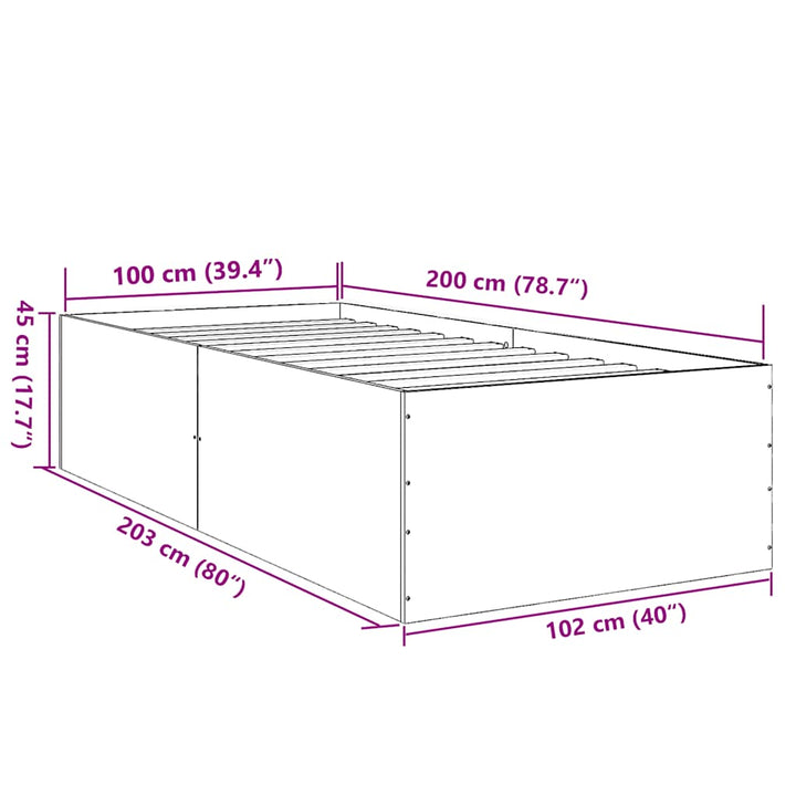 sengeramme 100x200 cm konstrueret træ hvid