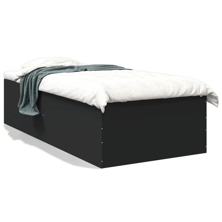 sengeramme 100x200 cm konstrueret træ sort