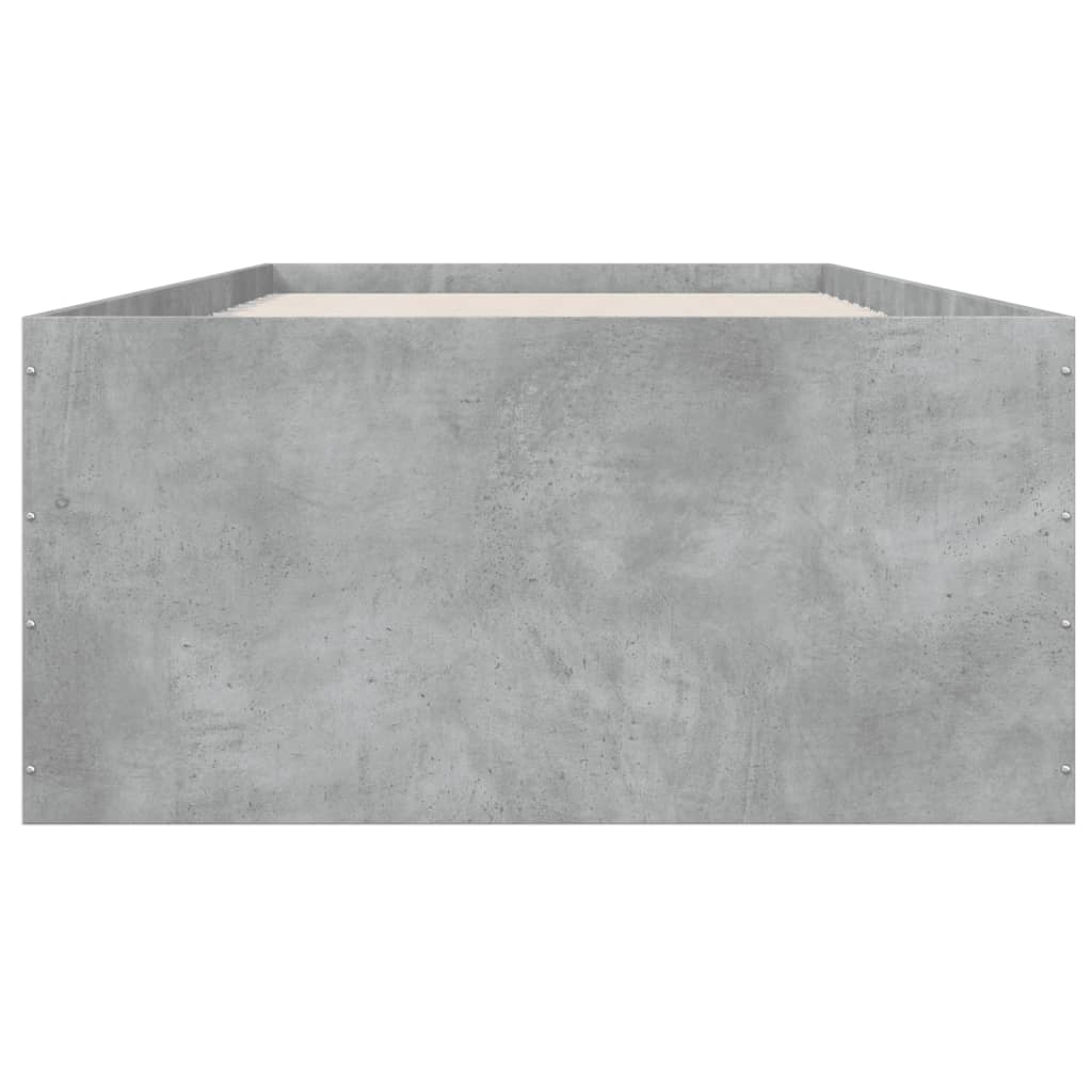 sengeramme 100x200 cm konstrueret træ betongrå