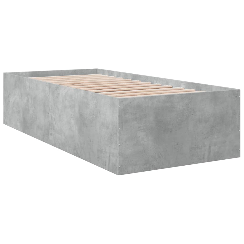 sengeramme 100x200 cm konstrueret træ betongrå