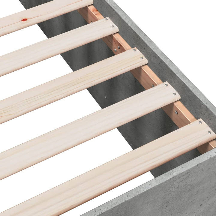 sengeramme 100x200 cm konstrueret træ betongrå