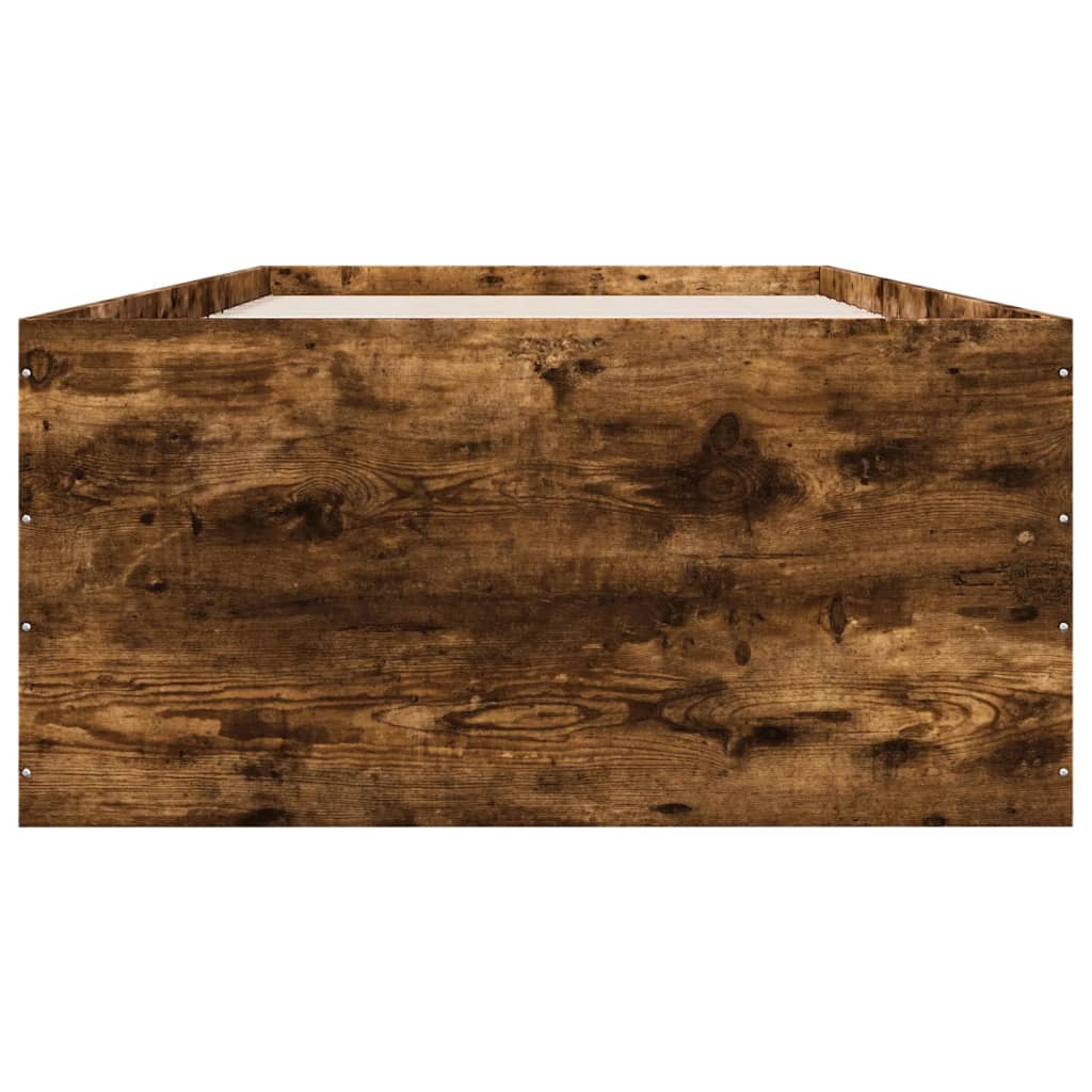 sengeramme 100x200 cm konstrueret træ røget egetræsfarve