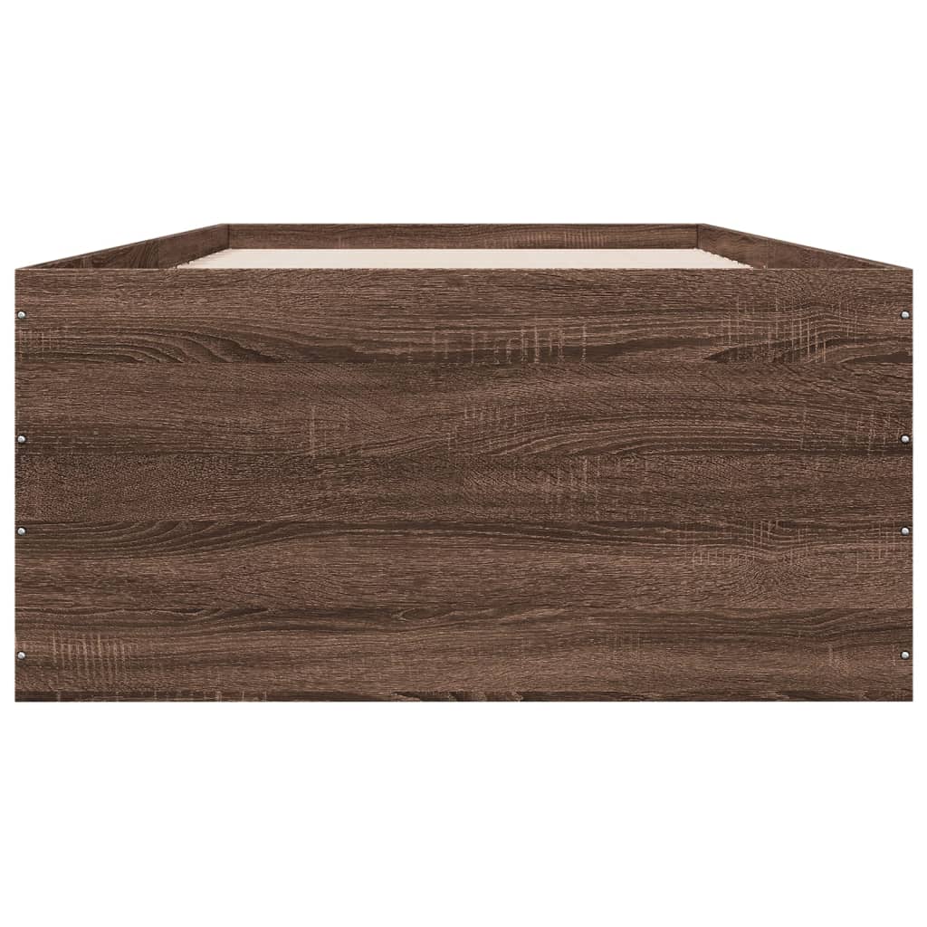 sengeramme 100x200 cm konstrueret træ brun egetræsfarve